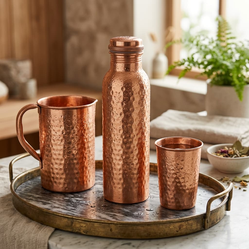 4YORKARE Pure Copper Drinking Glasses and Tumblers Set